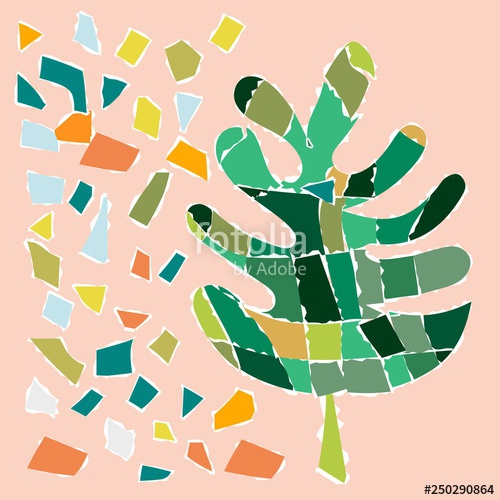 Torn Paper Art Collage Monsters Leaves, Great Design For Any 500x500 Torn Paper Art Collage Monsters Leaves, Great Design For Any