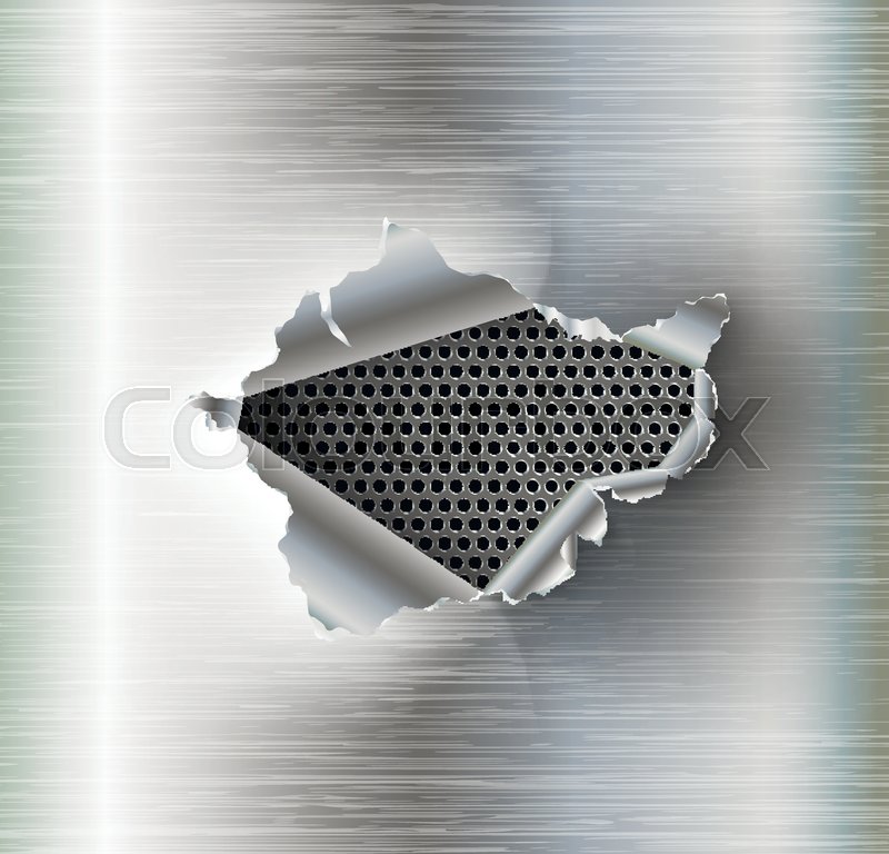 800x768 Ragged Hole Torn In Ripped Steel On Stock Vector Colourbox