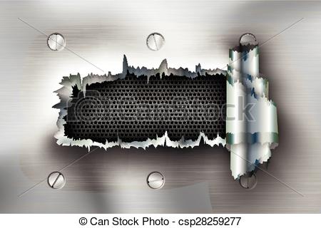 450x320 Background Torn Metal, And Cuts A Hole In The Steel