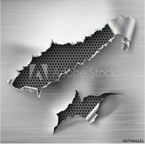 500x495 Torn Ripped Steel Vector Template, Sides With Ripped Metal