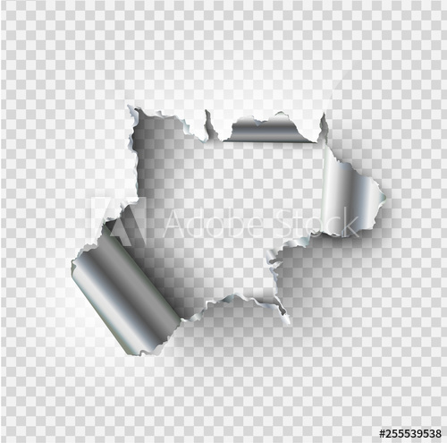 500x495 Ragged Hole Torn In Ripped Steel Metal On Transparent
