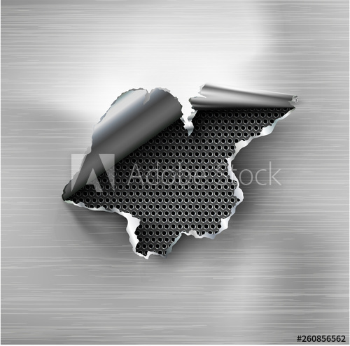 500x495 Ragged Hole Torn In Ripped Steel On Metal
