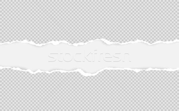 600x375 Horizontal Torn Paper Edge Ripped Squared Horizontal White Paper