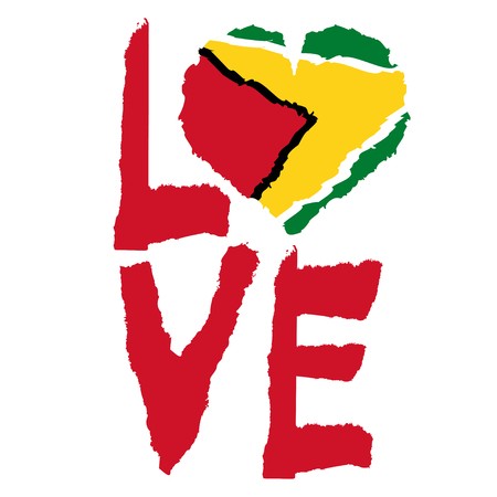 Love Guyana, America Vintage National Flag In Silhouette Of Heart 450x450 Love Guyana, America Vintage National Flag In Silhouette Of Heart