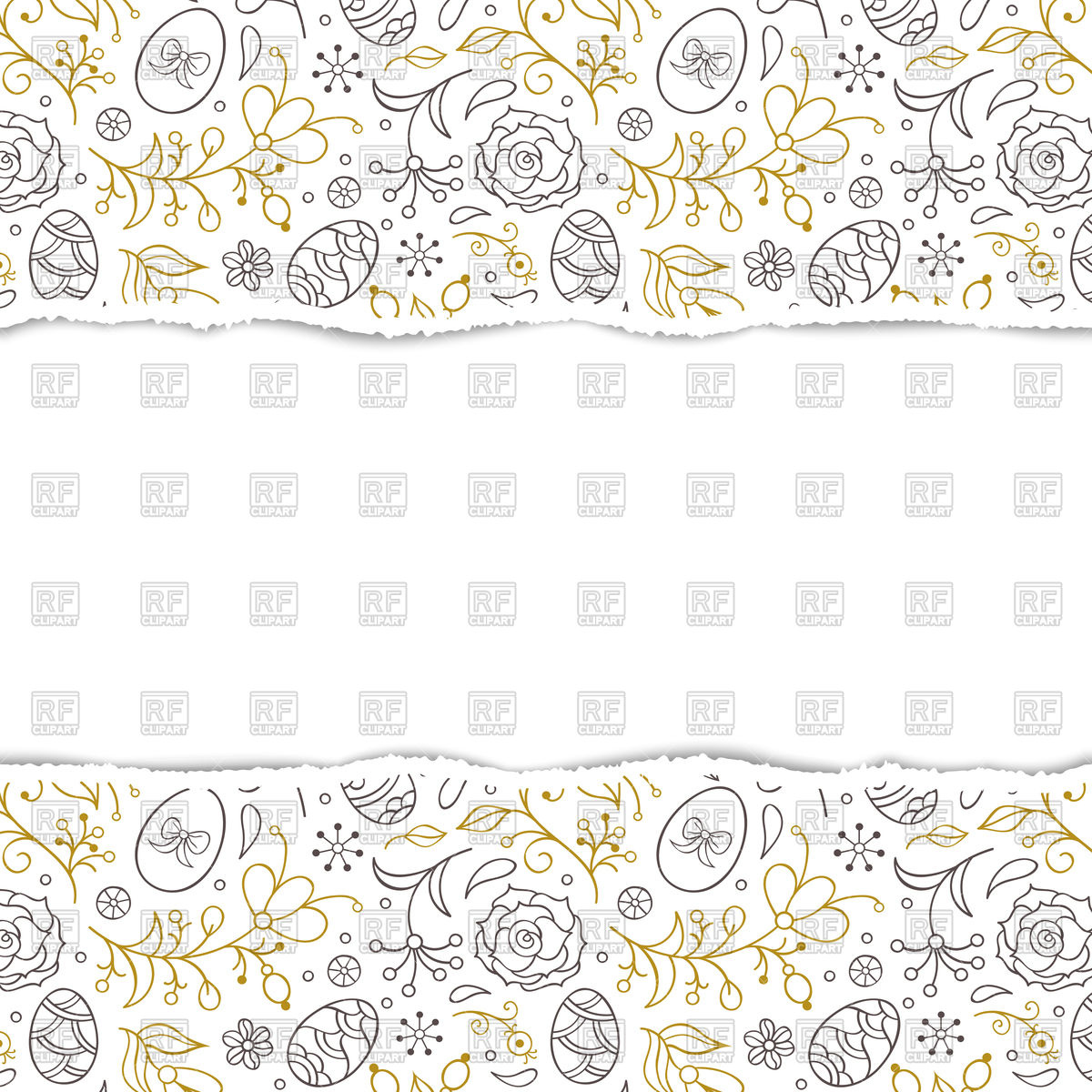 1200x1200 Floral Easter Pattern With Torn Paper Vector Image Of Backgrounds