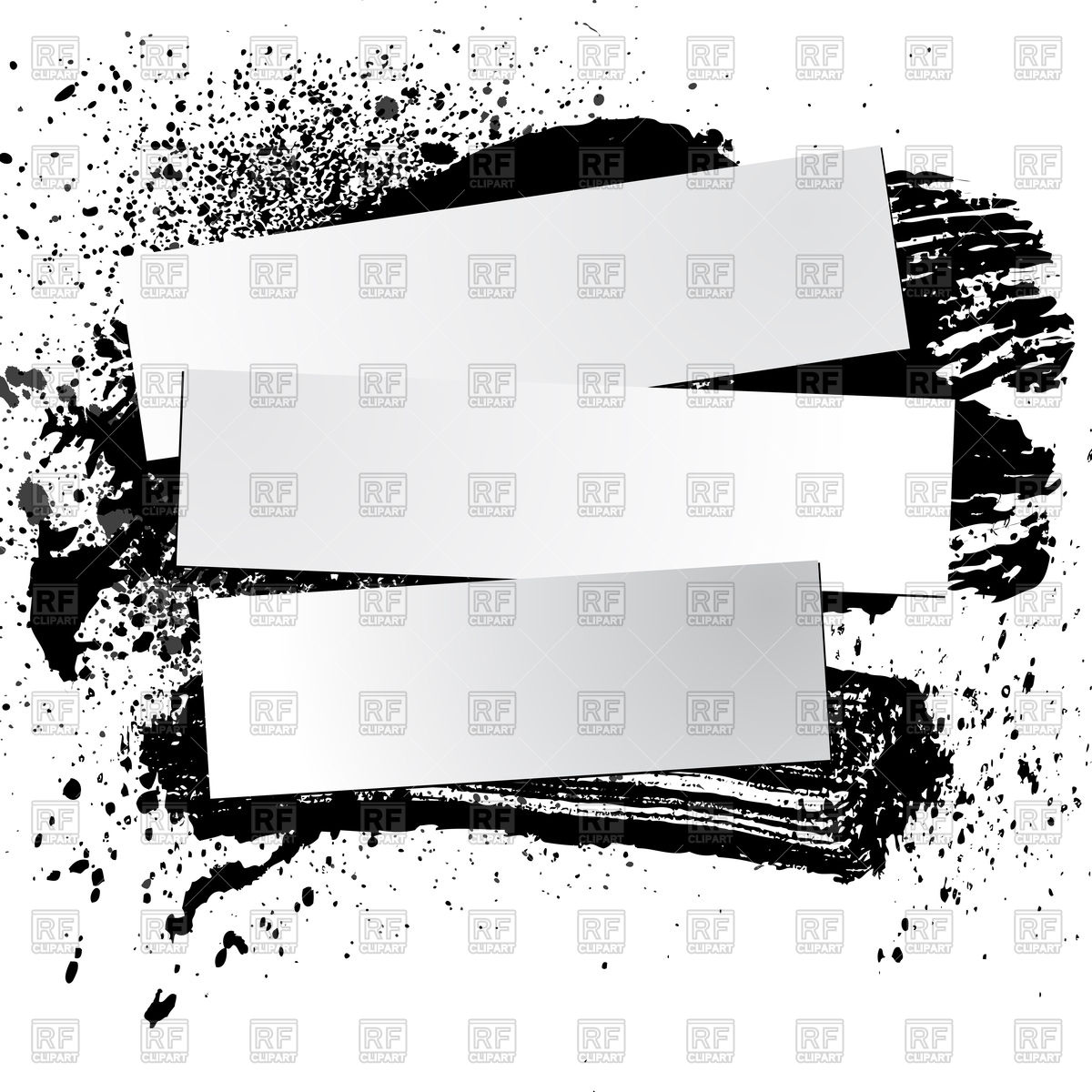 1200x1200 Torn Paper Banners On Grunge Background With White Ink Blots