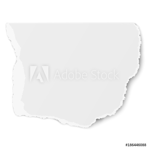 500x500 Torn Vector Square Paper Piece With Soft Shadow Isolated On White