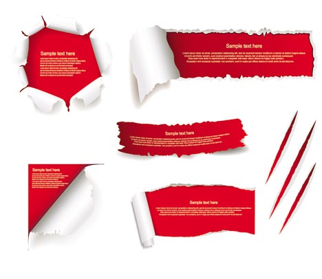 468x406 Free Download Of Torn Paper Vector Set Vector Graphic