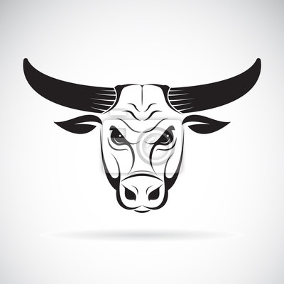 400x400 Vector De Una Cabeza De Toro Sobre Un Fondo Blanco Animales