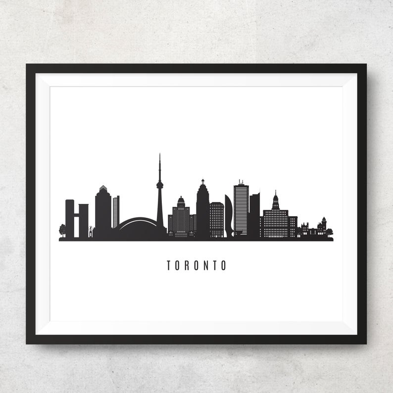794x794 Toronto Skyline Printable Black White Wall Art Toronto Etsy
