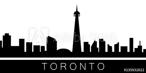 500x250 Toronto Detailed Skyline Vector Postcard Illustration