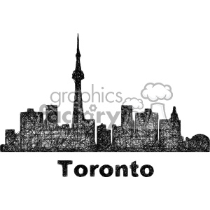 300x300 Black And White City Skyline Vector Clipart Can Toronto Royalty