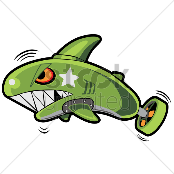 600x600 Shark Torpedo Vector Image
