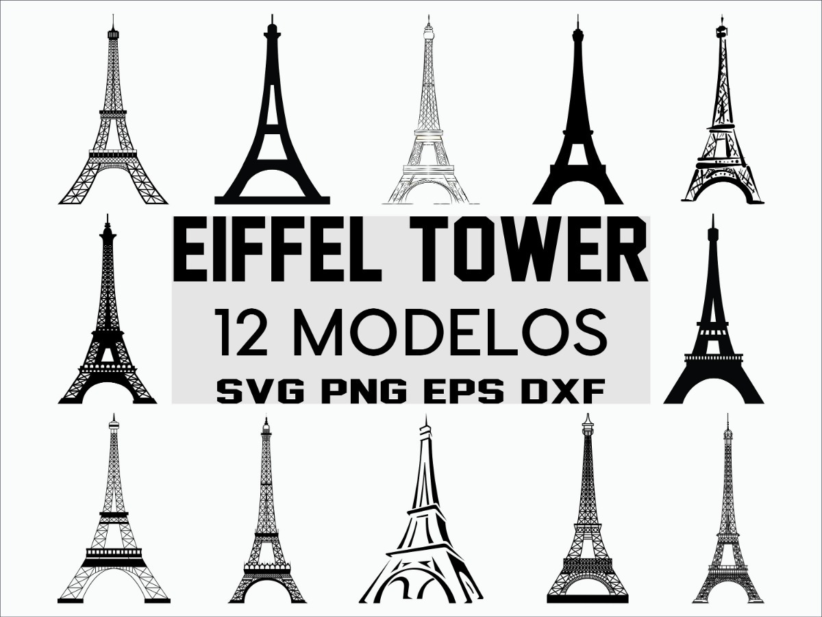 1200x901 Mega Pack Vectores De Corte Torre Eiffel Modelos Dxf