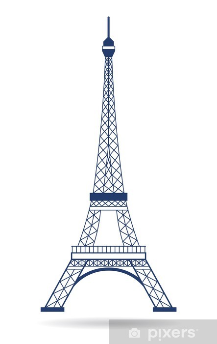 443x700 Vector Logo Eiffel Tower Wall Mural