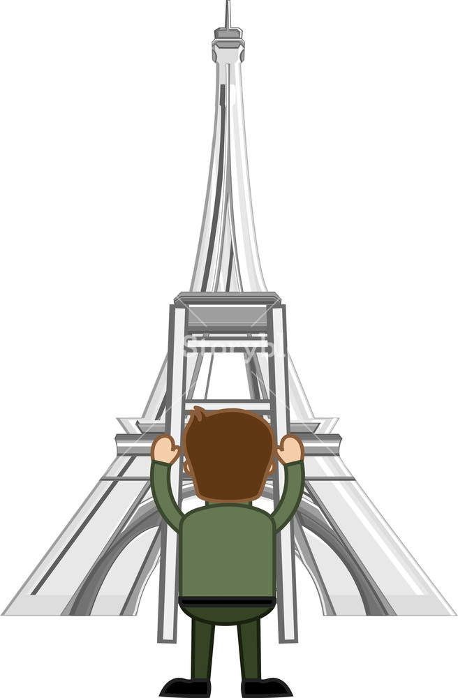 656x1000 Eiffel Tower Vector Cartoon Royalty Free Stock Image