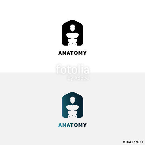 500x500 Anatomy Logo With Human Torso Negative Space A Letter Logo