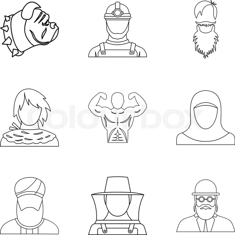 800x800 Torso Icons Set Outline Set Of Stock Vector Colourbox