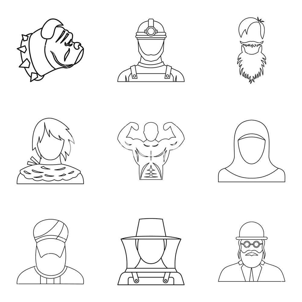 1000x1000 Torso Icons Set Outline Set Of Torso Vector Icons For Web