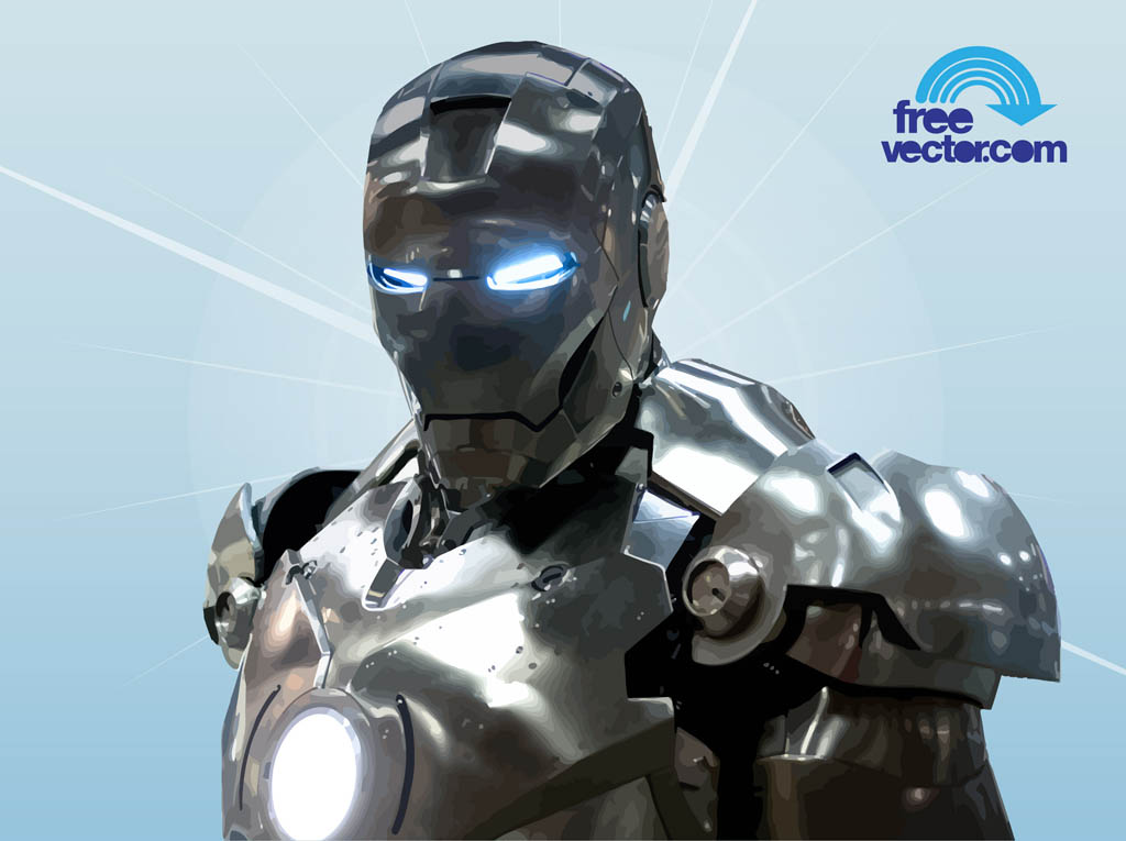 1024x765 Chromed Iron Man Torso Vector Art Graphics
