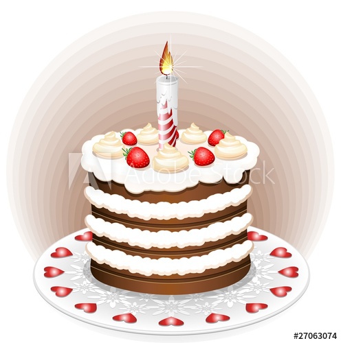 496x500 Torta Di Compleanno Birthday Cake Vector