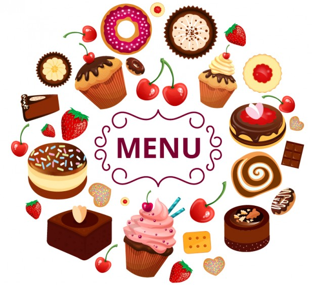 617x565 Vector Dulces Postres Torta En Linea