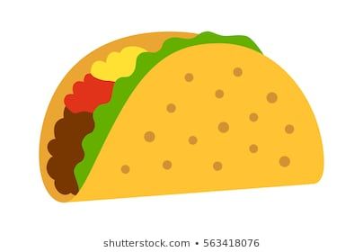 404x280 Taco With Tortilla Shell Mexican Lunch Flat Color Vector Icon
