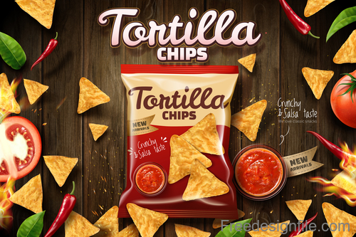 500x333 Tortilla Chips Advertisement Poster Template Vector Free Download