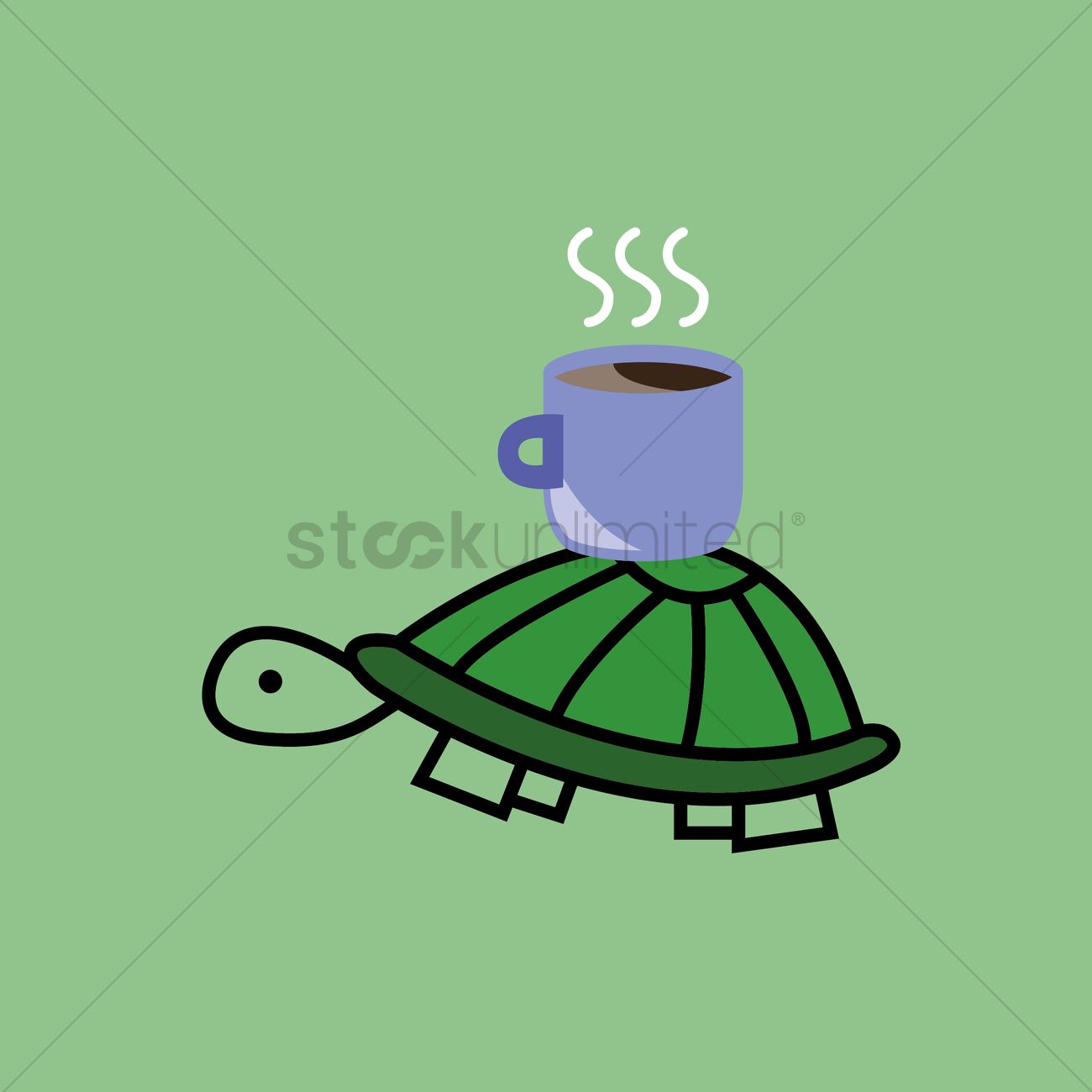 1300x1300 Coffee Cup On Tortoise Shell Vector Image