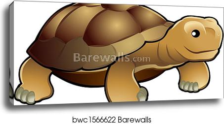 453x252 Cute Tortoise Vector Illustration, Canvas Print Barewalls