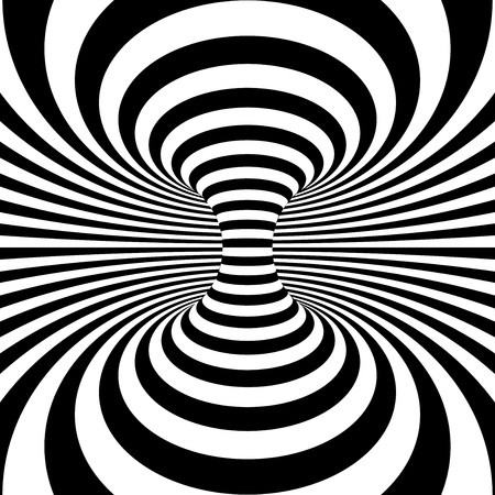 450x450 Black And White Stripes Projection On Torus Vector Illustration