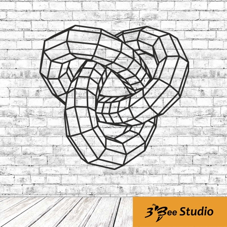 450x450 Torus Knot Wall Art Plan Vector For Cnc