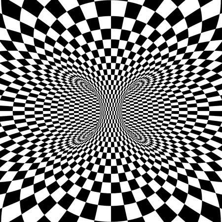 450x450 Black And White Squares Projection On Torus Vector Illustration