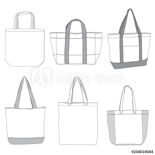 Vector Template Of Tote Bags 500x500 Vector Template Of Tote Bags