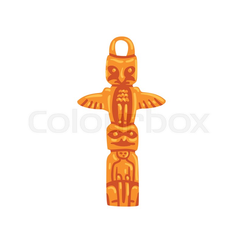 800x800 Totem Pole, Maya Civilization Symbol, Stock Vector Colourbox
