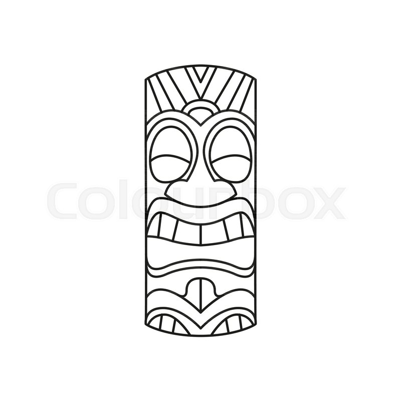 800x800 Tiki Tribal Totem Head Traditional Stock Vector Colourbox