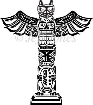 311x353 Totem Pole Coloring Pages Totem Poles Eskimos Vector Art