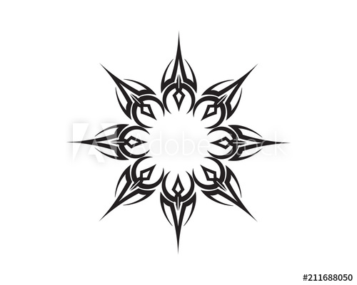 500x400 Tribal Tatto Collection Set Flame Tatoo Totem Vector Illustration