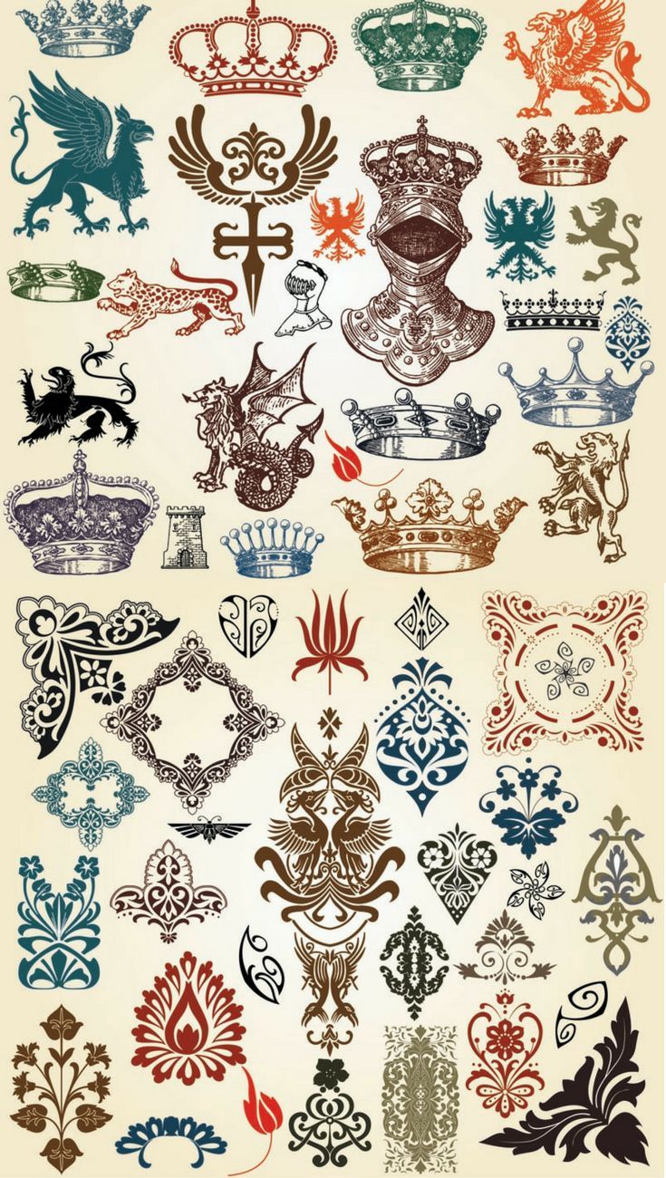 735x1300 European Classic Pattern Totem Vector European Style Lace Crown Is