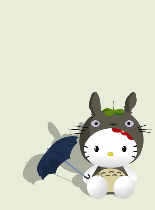 500x677 Hello Kitty Totoro Vector