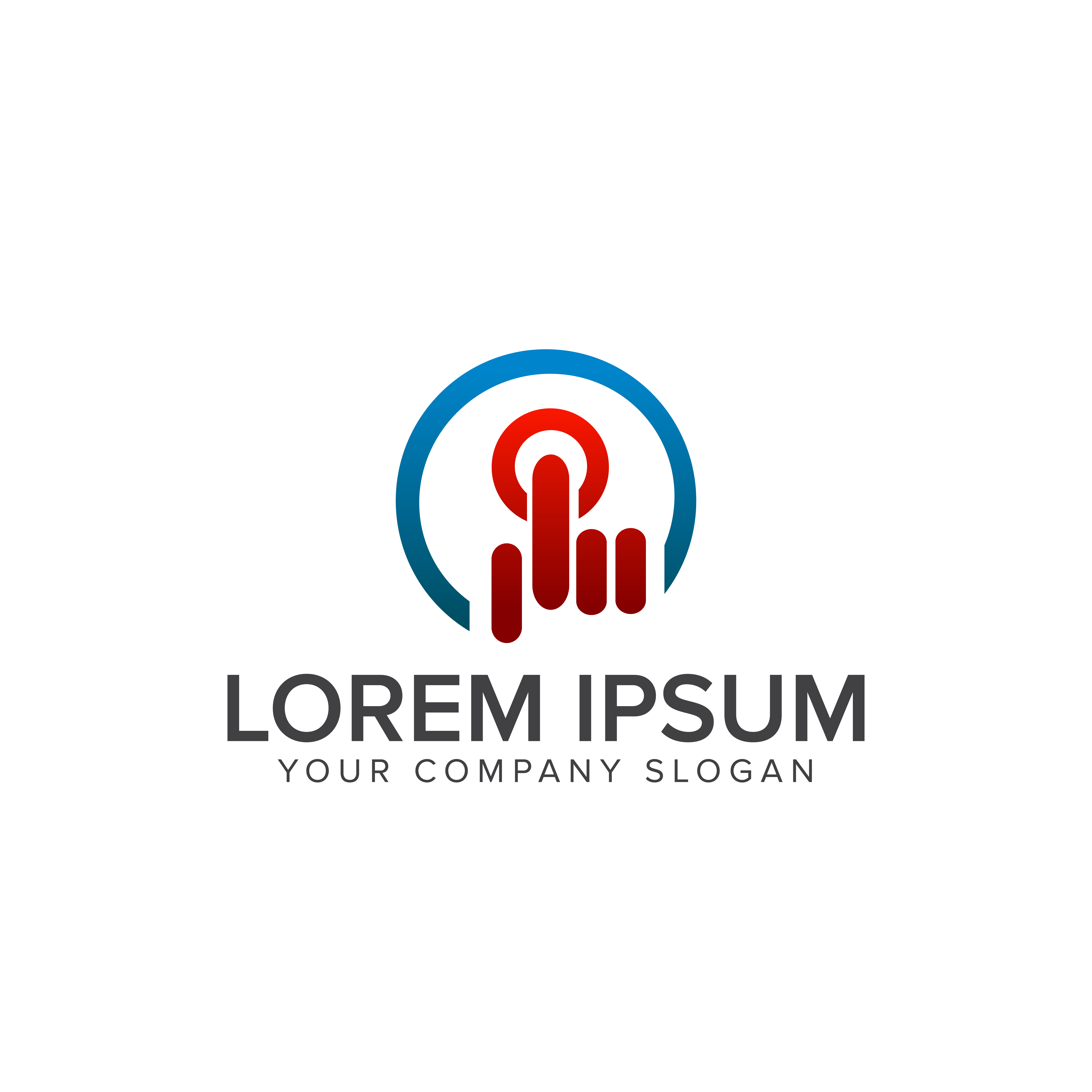 5000x5000 Hand Touch Logo Technology Media Logo Design Concept Template