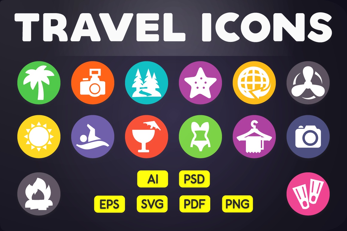 Flat Icon Travel And Tourism Icons 1160x772 Flat Icon Travel And Tourism Icons