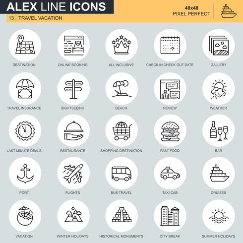 Thin Line Travel And Tourism Icon Set 490x490 Thin Line Travel And Tourism Icon Set