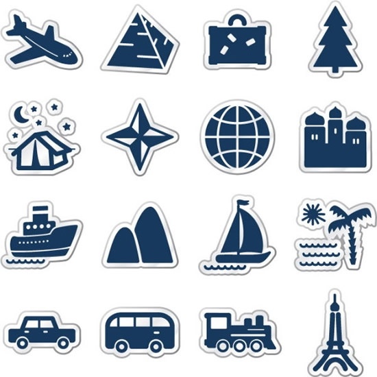 Tourism Icons Collection Flat Sticker Shapes Design Free Vector 550x550 Tourism Icons Collection Flat Sticker Shapes Design Free Vector