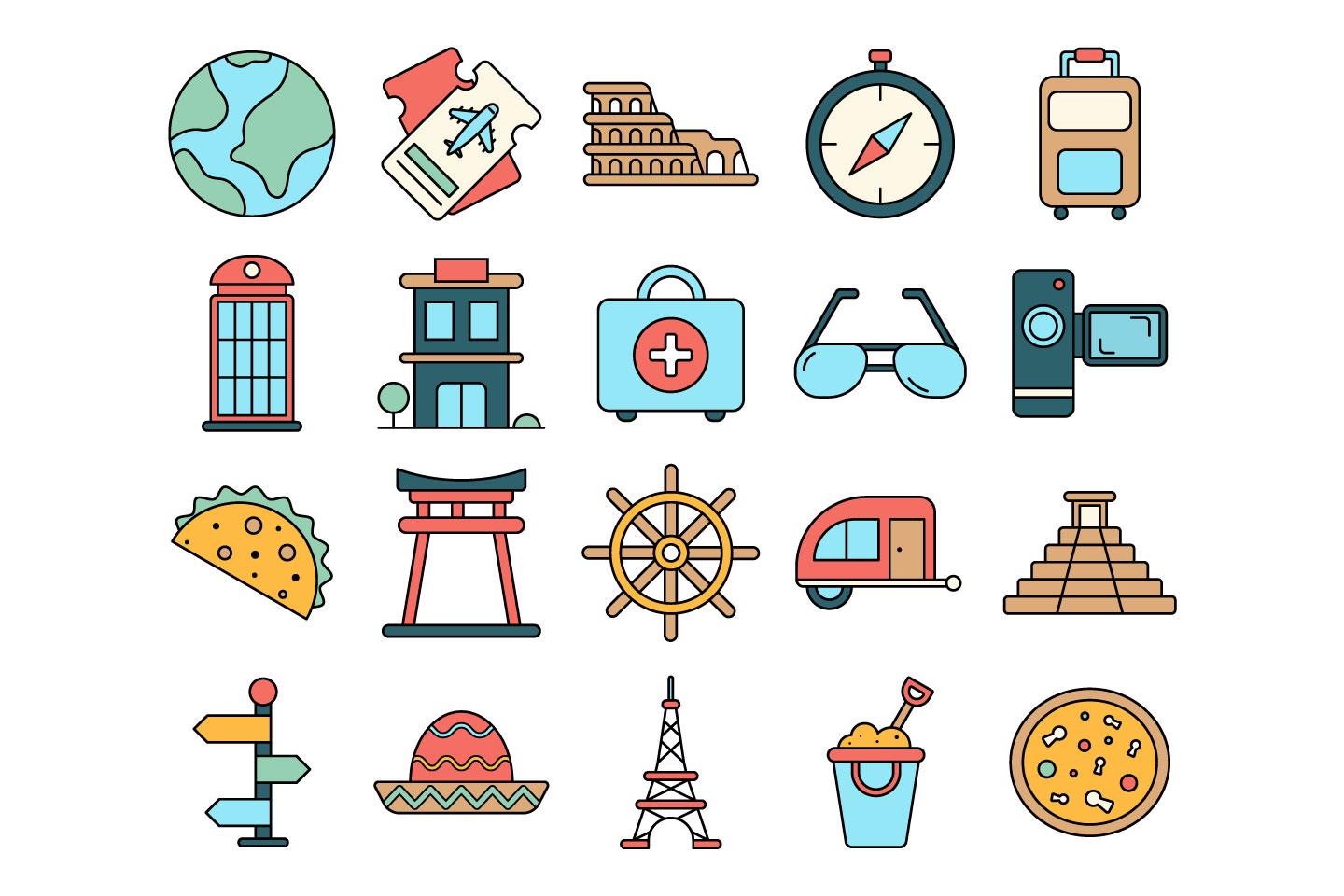 Travel Vector Free Icon Set 1440x960 Travel Vector Free Icon Set