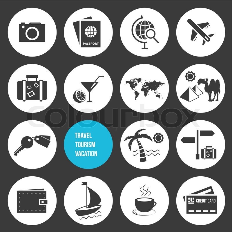 Vector Travel And Tourism Icons Set Stock Vector Colourbox 800x800 Vector Travel And Tourism Icons Set Stock Vector Colourbox