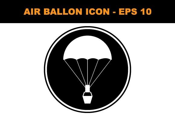 Air Ballon, Tourism Icon On Black Circle 580x386 Air Ballon, Tourism Icon On Black Circle