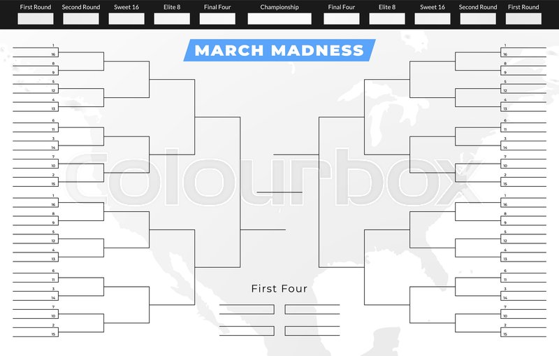 800x509 March Madness Tournament Bracket Stock Vector Colourbox