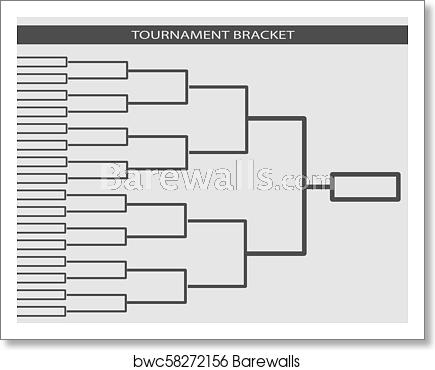 435x370 Tournament Bracket Vector Championship Template, Art Print