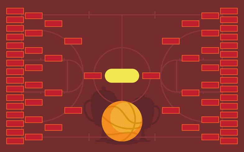 784x490 Basketball Tournament Bracket Poster Template Vector